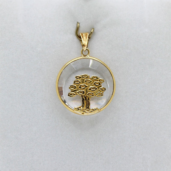 Dije del Árbol de la Vida en Oro 18k y Cristal